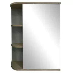 Зеркало-шкаф WW/PROFLINE (1дверь/зеркало справа+2 полки R) 60см цвет Ваниль металлик