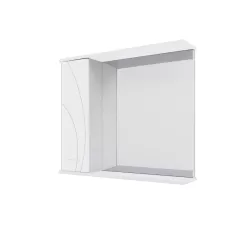Зеркало-шкаф PROFLINE Экос (1дверь слева+зеркало) 50см цвет Белный глянец