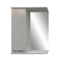 Зеркало-шкаф PROFLINE Римини (1дверь слева+зеркало) 50см цвет Белый глянец
