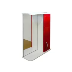Зеркало-шкаф PROFLINE Мальта (1дверь справа+зеркало) 50см цвет Красный глянец