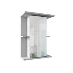 Зеркало-шкаф PROFLINE (1 дверь/зеркало 2полки) 55см, без подсветки, цвет Белый глянец