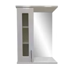 Зеркало-шкаф PROFLINE Идеал (1дверь слева+зеркало) 50см цвет Белый глянец