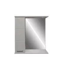 Зеркало-шкаф PROFLINE Квадро (1дверь слева+зеркало) 60см цвет Белый глянец