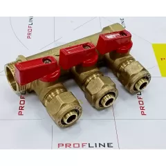 Коллектор для м/п труб 3/4х3/4х16х3 вых с кранами PROFLINE