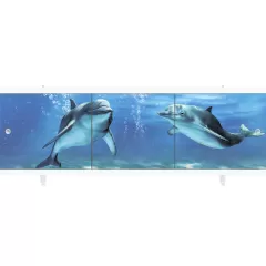 Экран для ванны "Ультра легкий АРТ" Дельфины 1,48 м