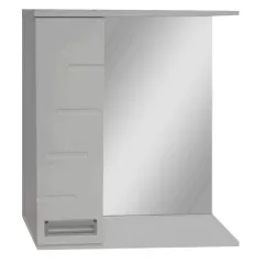 Зеркало-шкаф PROFLINE Монблан (1дверь слева+зеркало) 60см цвет Белый глянец