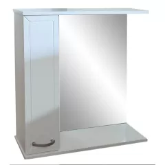 Зеркало-шкаф PROFLINE Рубин (1дверь слева+зеркало) 55см цвет Белый глянец
