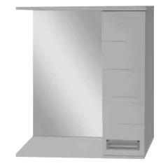 Зеркало-шкаф PROFLINE Монблан (1дверь справа+зеркало) 60см цвет Белый глянец
