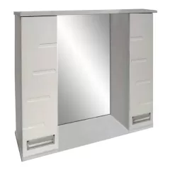 Зеркало-шкаф PROFLINE Монблан (2двери по краям+зеркало) 80см цвет Белый глянец, с подсветкой